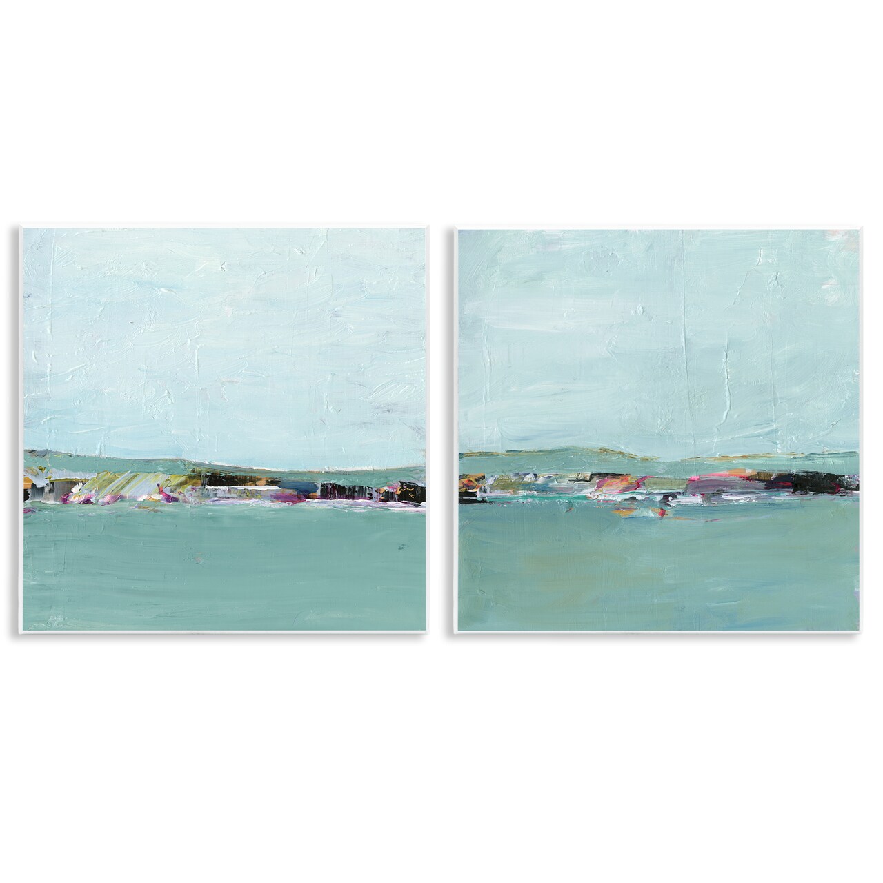 Stupell Industries Abstract Sea Distant Cliffs 2pc Wall Plaque Art Set Design by Ethan Harper